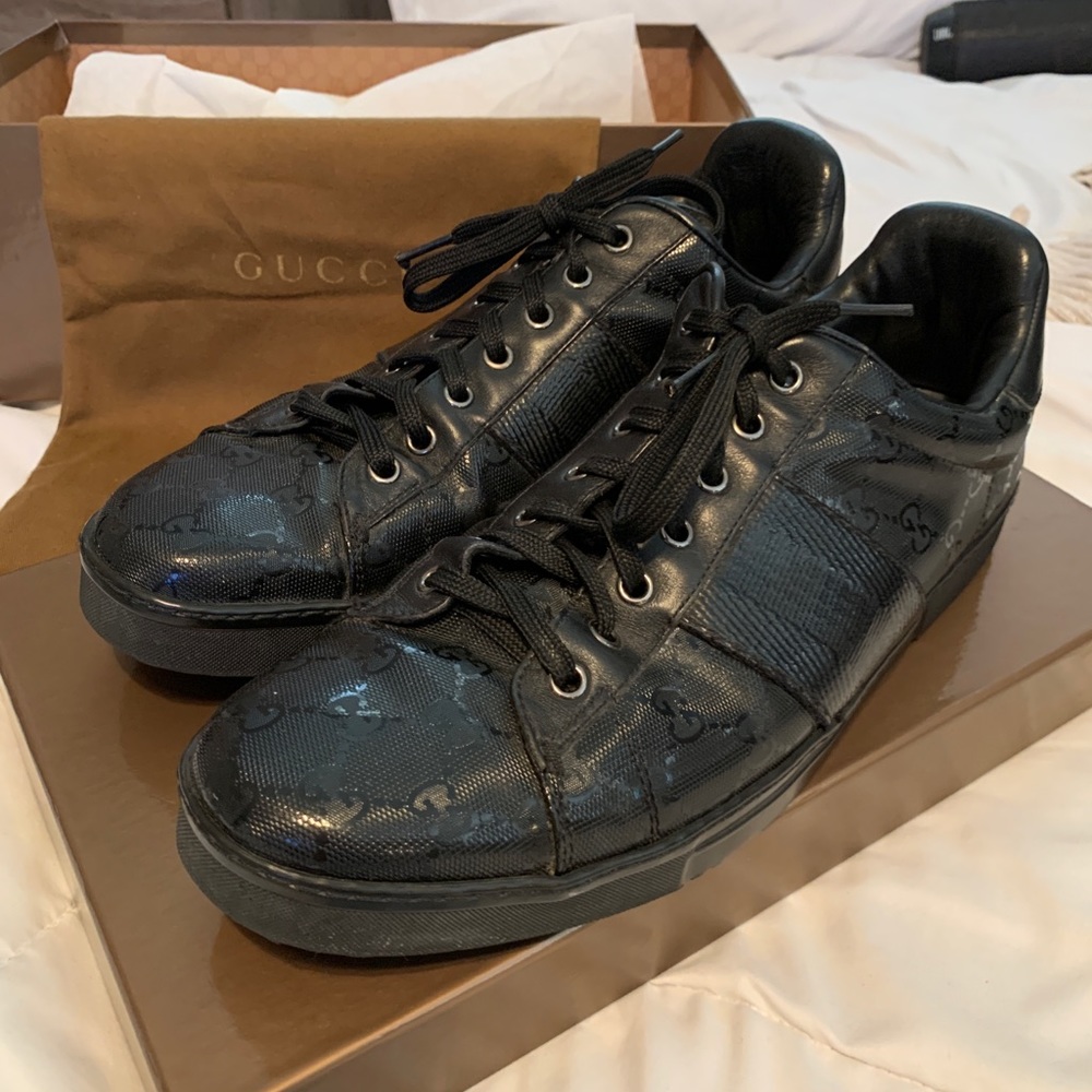 Men Gucci Black Leather Shoes